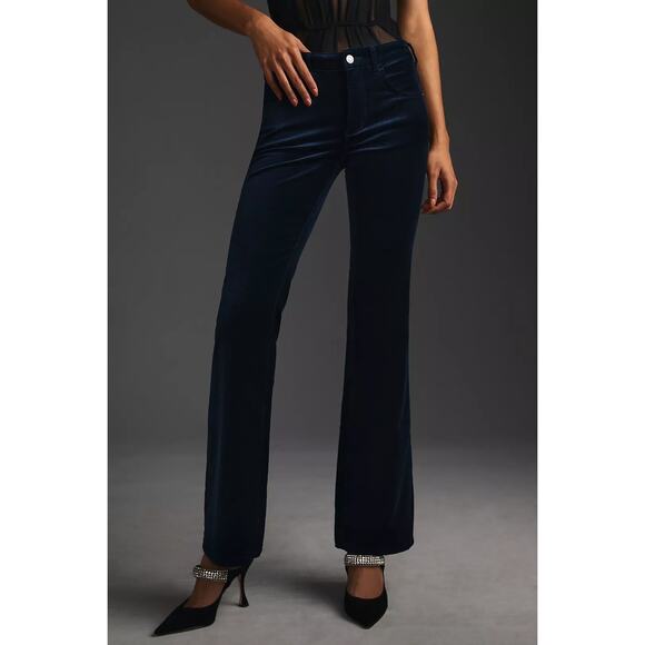 Anthro NEEDS STITCHING Pilcro Demilune Mid Rise Bootcut Velvet Jean Blue Size 29 - Picture 1 of 10
